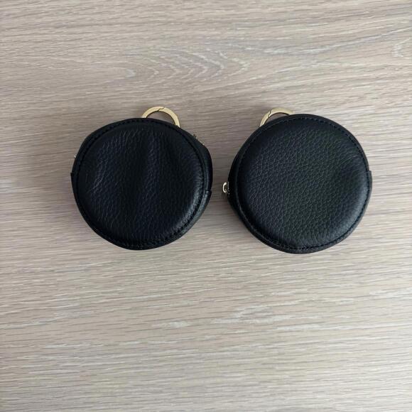 Pair of Noemie Brentwood Leather Accessory Cases (Jewelry Pouches) Black - Picture 4 of 5